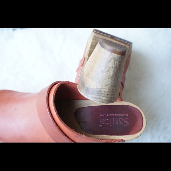 Sanita Danish Leather Clogs Wood Sole - Picture 7 of 12